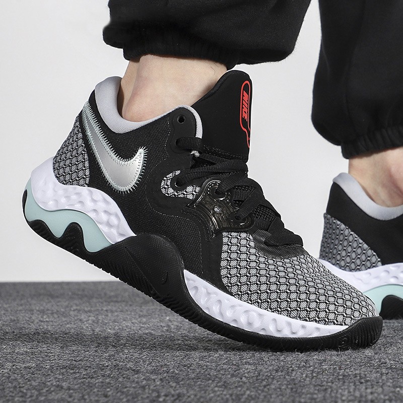 耐克nikerenewelevate2黑白米白灰蓝粉空中大灌篮黑灰运动休闲男鞋