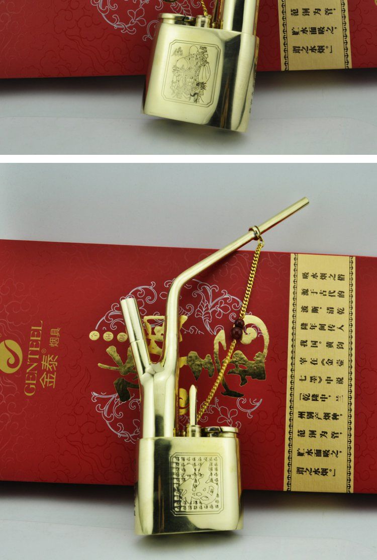送礼22款兰州复古老式纯铜水烟袋水烟斗水烟壶水烟筒加厚黄铜古式收藏