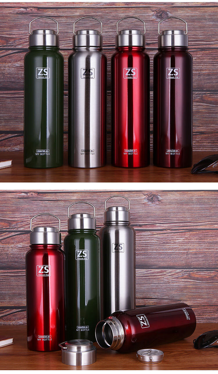 全钢304不锈钢保温杯男女车载杯子学生大容量便携运动水壶1500ml 珍水