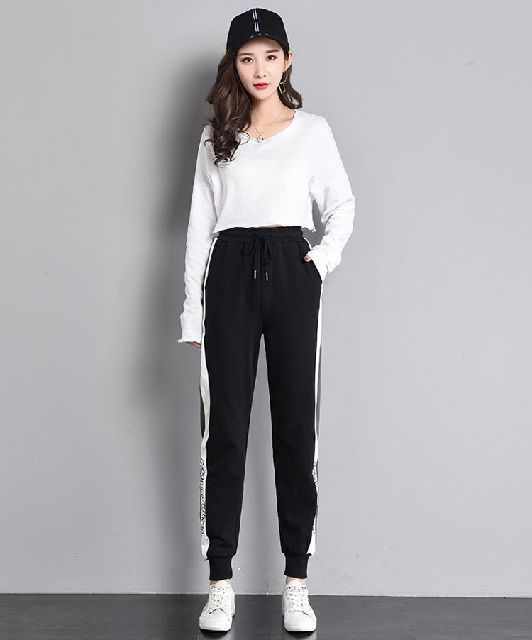 初高中少女裤子春秋季2020新款初中高中学生韩版女生长裤休闲运动裤