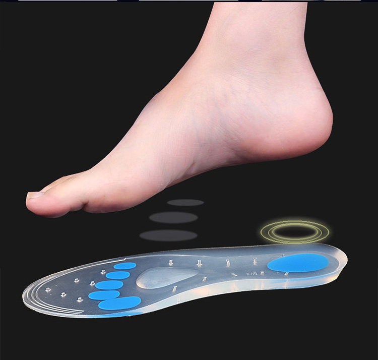 华宝驰足底筋膜炎矫正鞋垫男柔软硅胶防痛按摩后跟垫女跟腱炎足跟痛