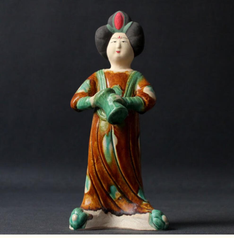 乔普罗(qpl) 唐三彩仕女 仿古仕女陶瓷摆件乐器俑女俑唐俑彩居摆设