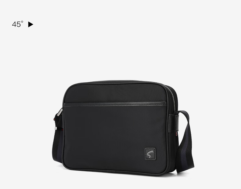 satchi沙驰男包时尚休闲单肩斜跨包2022新品小方包 黑色-ad05179-4h