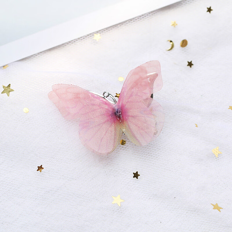 薄纱彩色仿真蝴蝶发饰度假写真海边古典装汉服森女绢纱蝴蝶发夹 5号