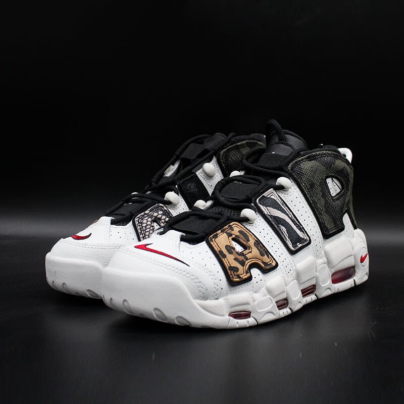 耐克nike air more uptempo 皮蓬大air白红黄外星人 午夜蓝中帮减震