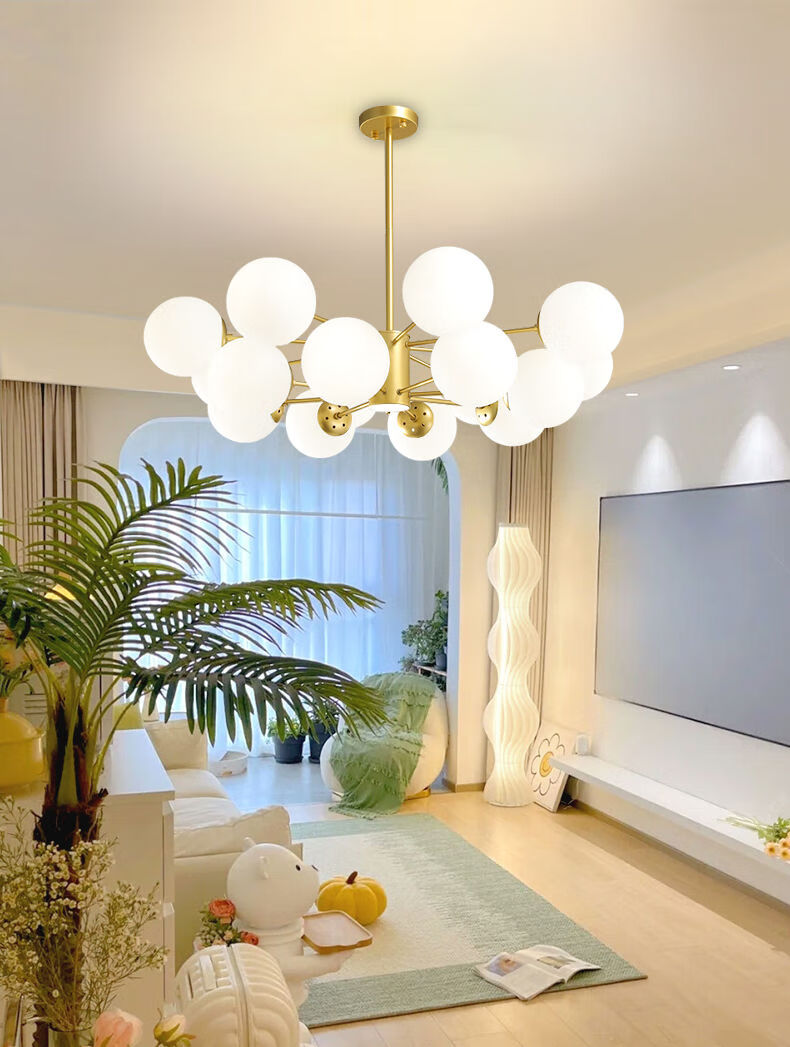 asnaghi客厅主灯奶油风ins灯饰灯具套餐三室两厅简约现代北欧卧室套餐