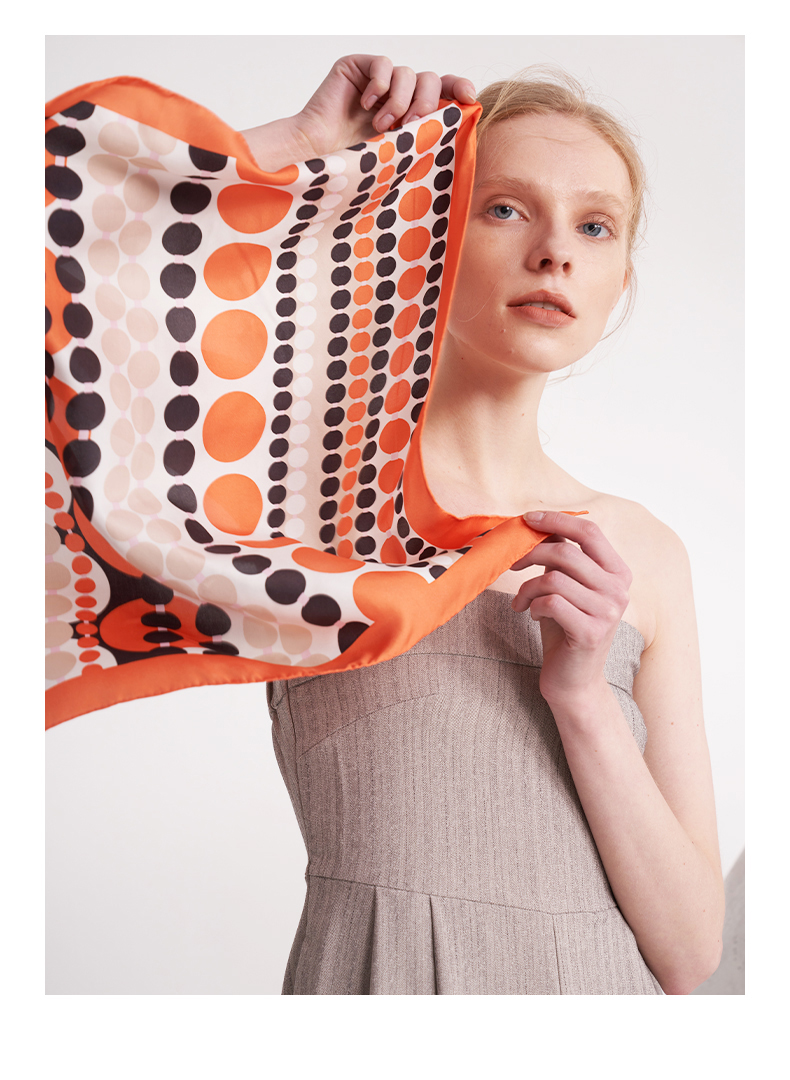 玛丽亚古琦marjakurki丝巾真丝小方巾女礼盒装桑蚕丝方巾领巾丝绸礼物