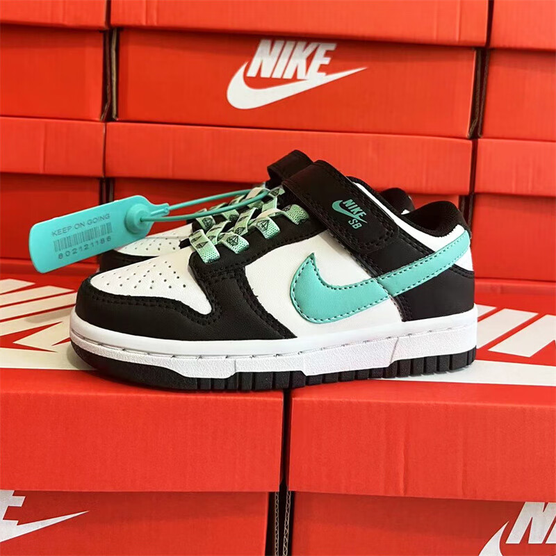 nike耐克aj耐 魔术贴儿童鞋秋款男童1低帮篮球鞋女童休闲运动板鞋