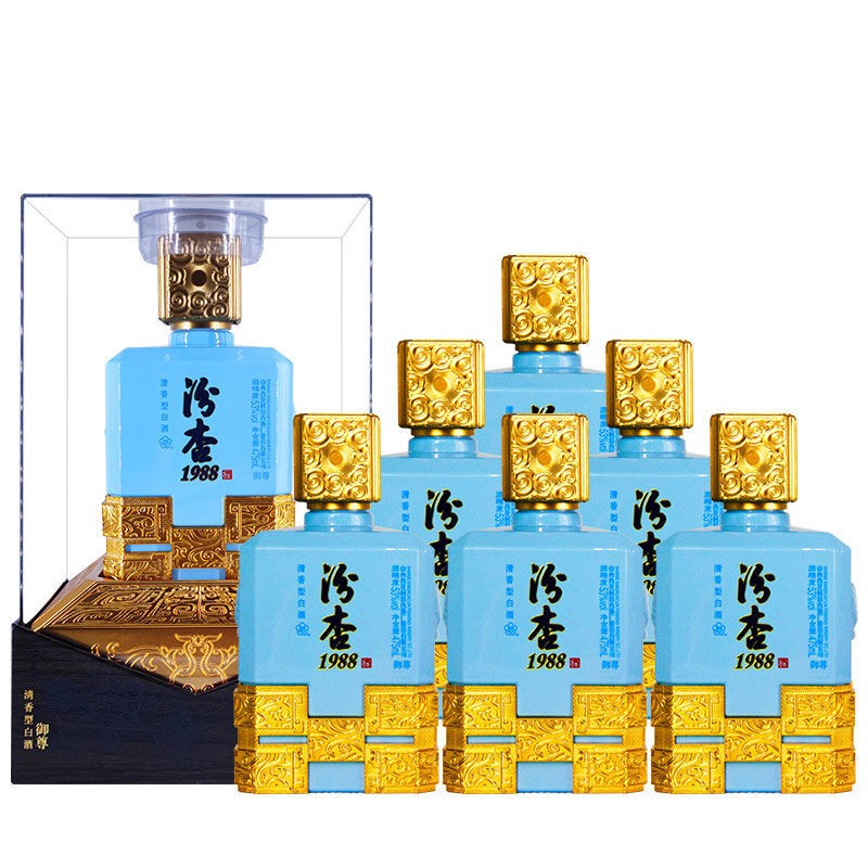 山西汾杏1988御尊53度清香型白酒475ml6瓶整箱新年送礼礼盒装