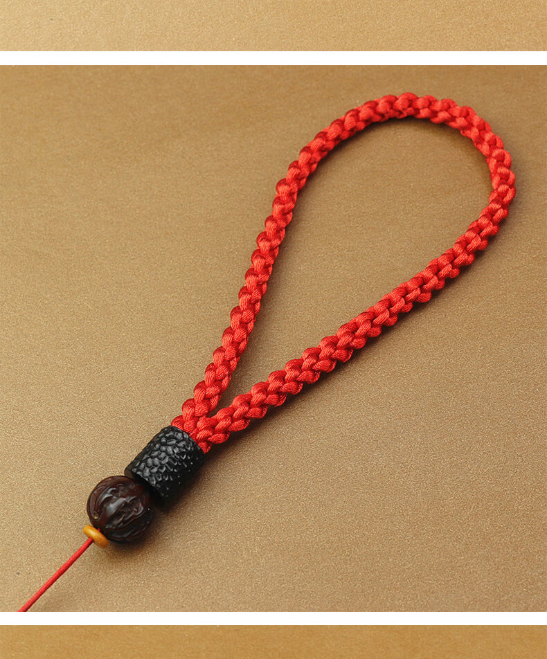 手编织粗款手把件绳手玩绳车挂绳5mm粗文玩绳手绳 套手粗绳 土黄色