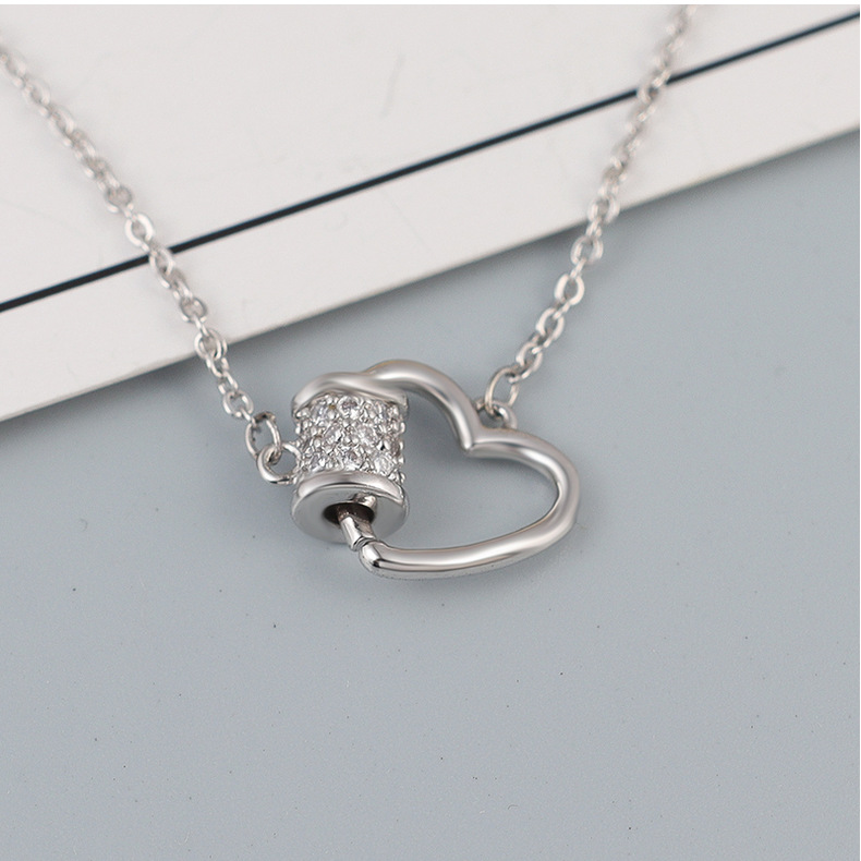 项链女韩版时尚轻奢心有所属小众设计感锁骨链225dzs925银套链925银