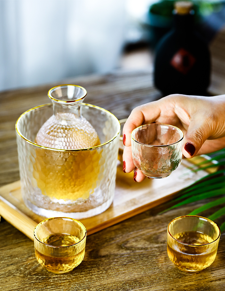 小米mi生态链同款日式酒具玻璃清酒杯烧酒壶果酒杯梅子白酒杯小玻璃温
