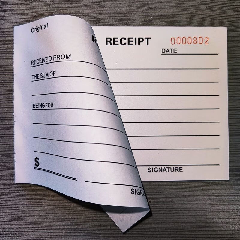 南山驹 全英文收据中英文发票送货invoice英文版票据二三联带复写 带