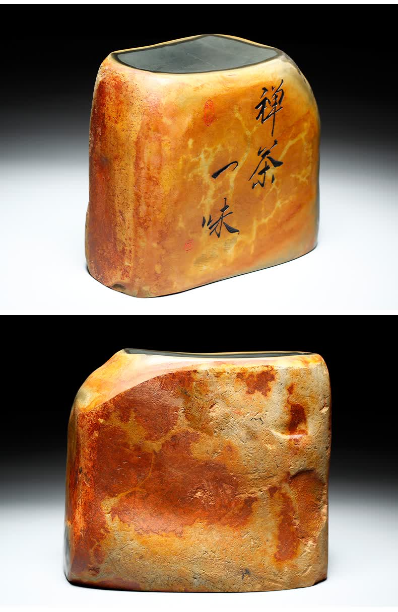 黔墨中国歙砚安徽老坑金皮天然原石砚台文房四宝刻字摆件精品送礼端砚