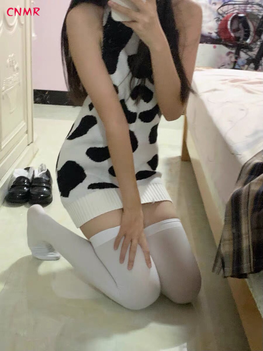 cnmr成人情绪内衣日系少女奶牛高领大露背毛衣制服情趣中长款工口性感