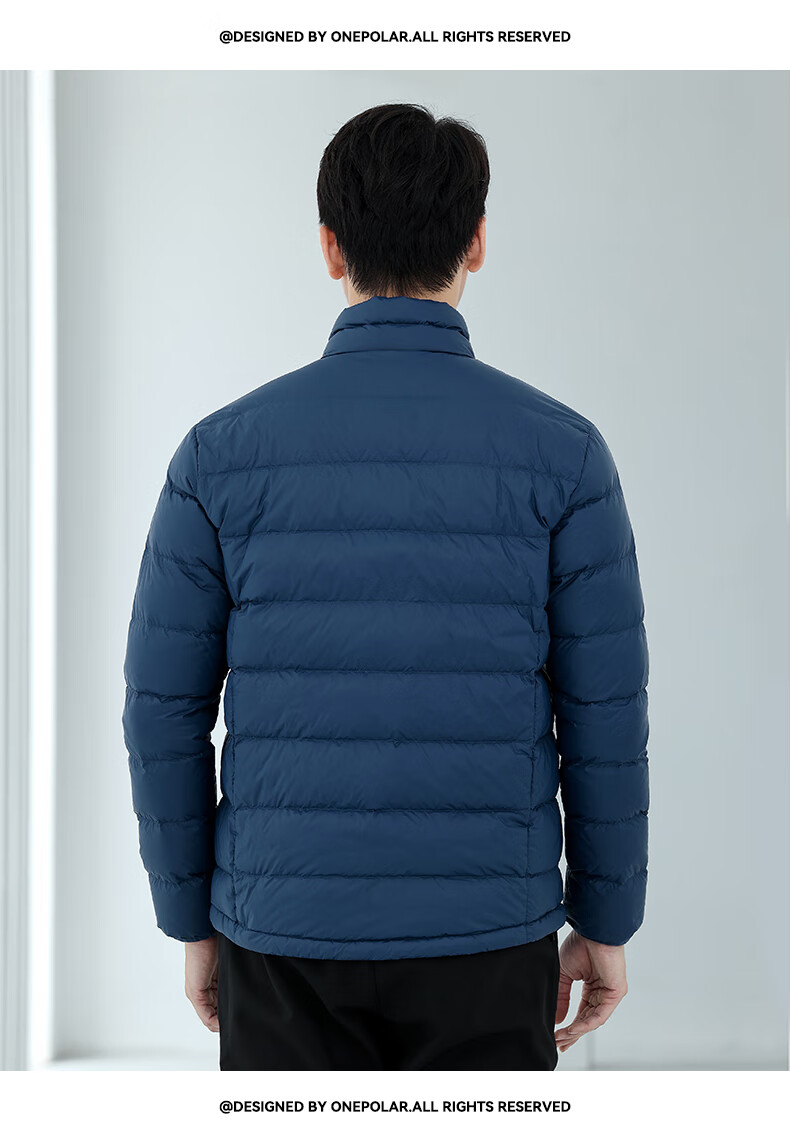 onepolar极地轻薄羽绒服2021年秋冬防泼水防风保暖羽绒衣男 黑色 s
