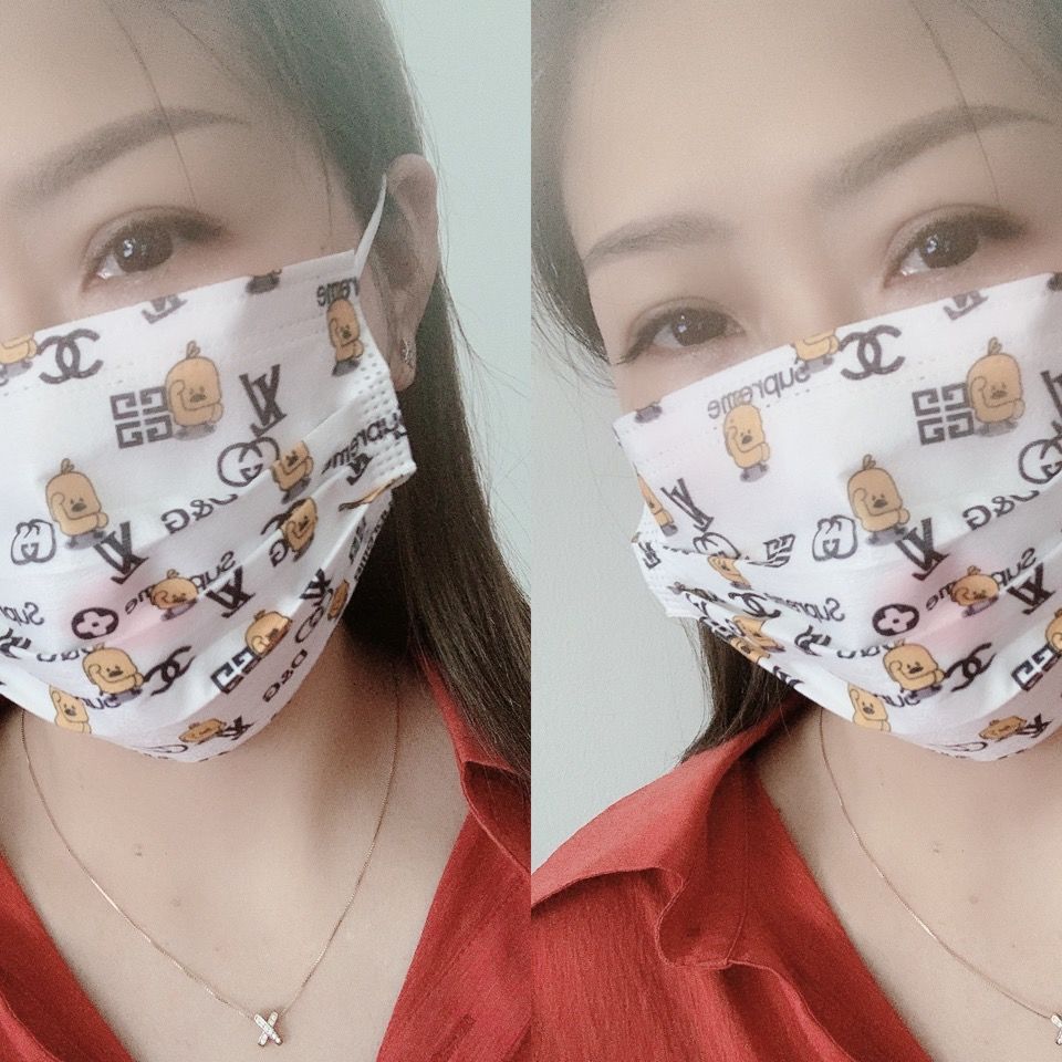 abay一次性口罩时尚潮牌潮流网红女印花彩色防护三层熔喷布批发透气