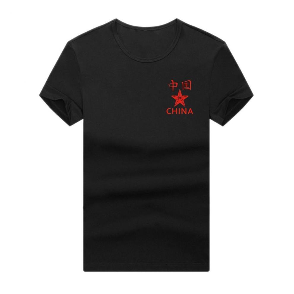 索牧梵 五星红旗t恤中国夏季短袖修身爱国体恤衫男半袖上衣打底 d004