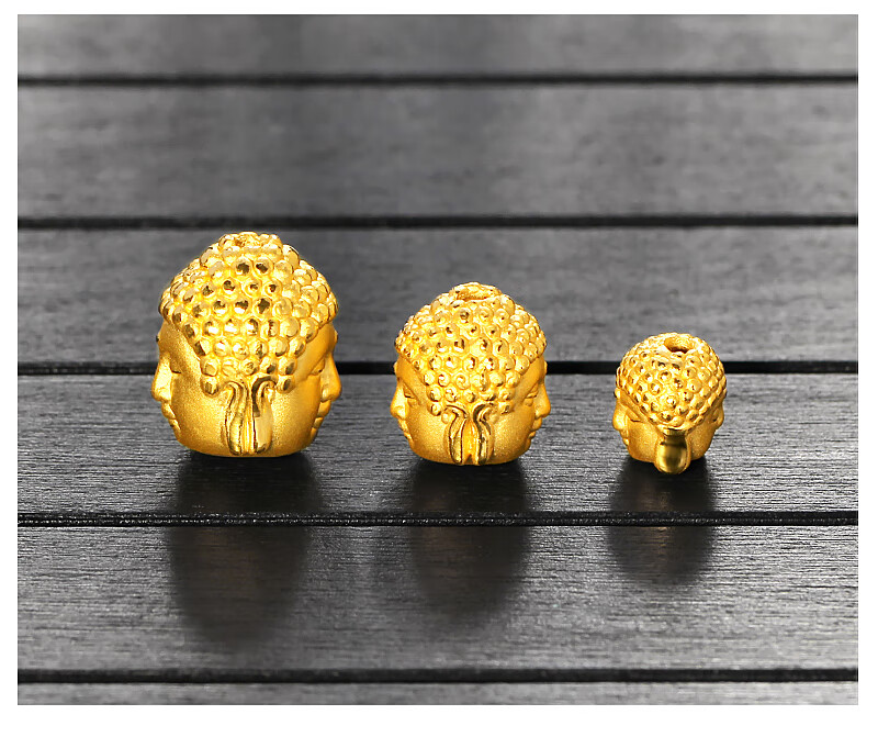 老凤凰生日礼物 520礼物3d硬金999足金黄金双面佛头转运珠大日如来佛