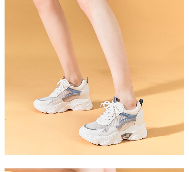 法国montagut梦特娇女鞋2022夏季新款百搭深口厚底老爹鞋女网面透气