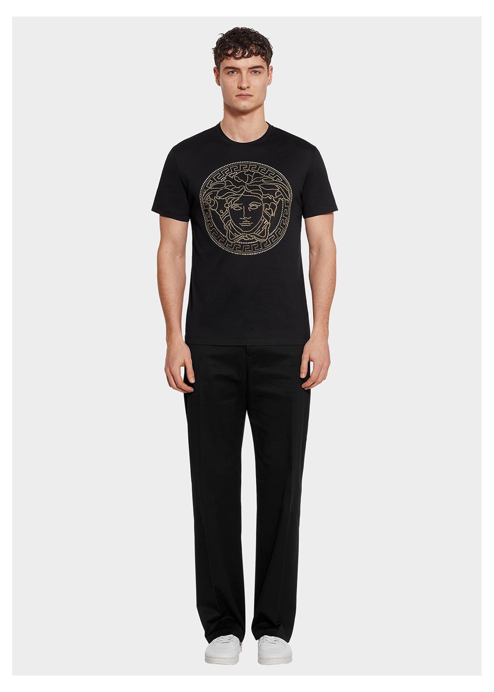 versace范思哲男士棉质水钻美杜莎头像短袖t恤衫a77987a201952a1001