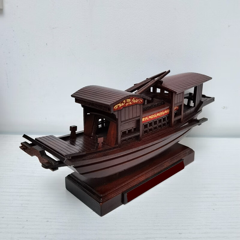 嘉兴南湖红船模型中式船音乐播放器模型摆件景观装饰展厅道具装饰礼品