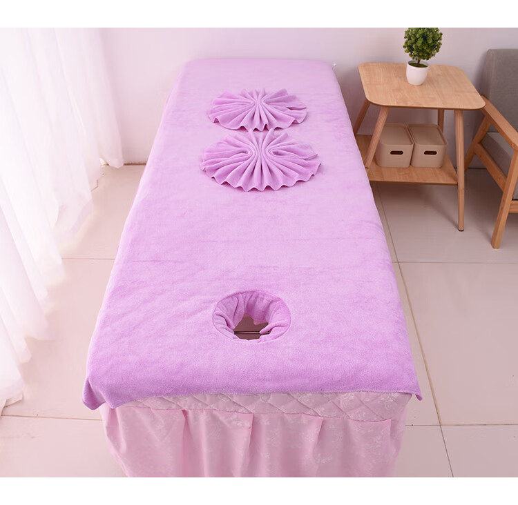 铺床大毛巾美容院带洞头孔洞巾铺床单吸水理疗按摩床三件套装浴巾咖啡