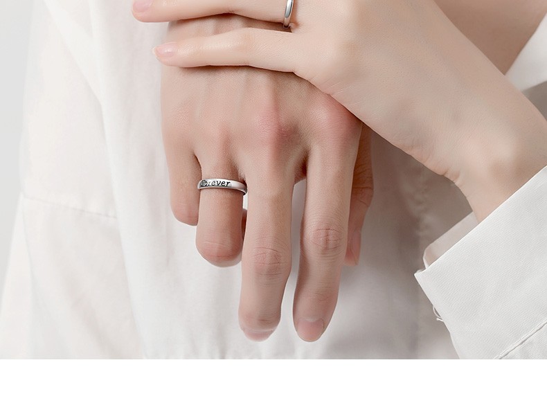 【圣雅罗(shengyaluo)2188】圣雅罗925银情侣戒指一对男女学生对戒