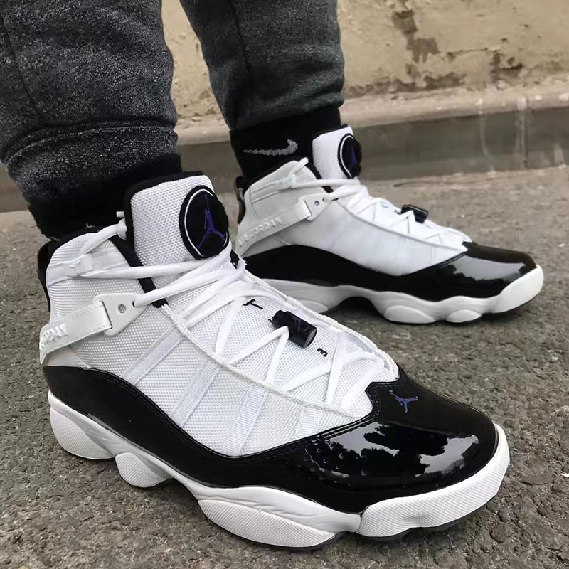 2f耐克 air jordan 6 rings aj六冠王 黑白高帮篮球鞋 322992-104 40