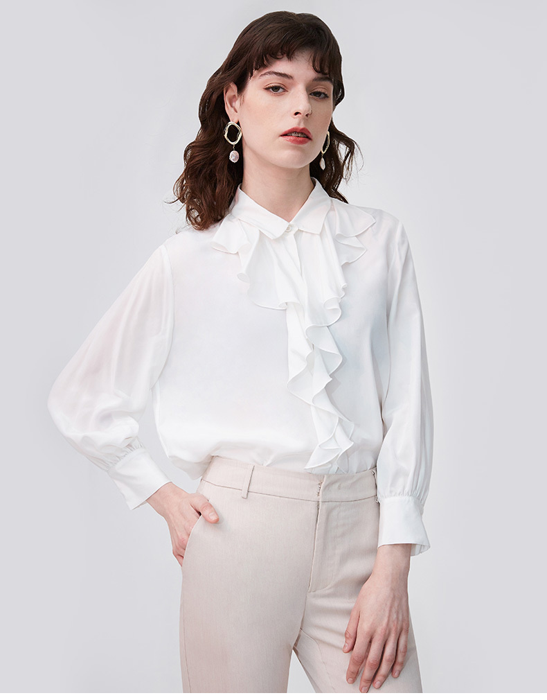 女装 衬衫 纳薇(naivee) naivee纳薇2020夏季新款通勤法式气质复古