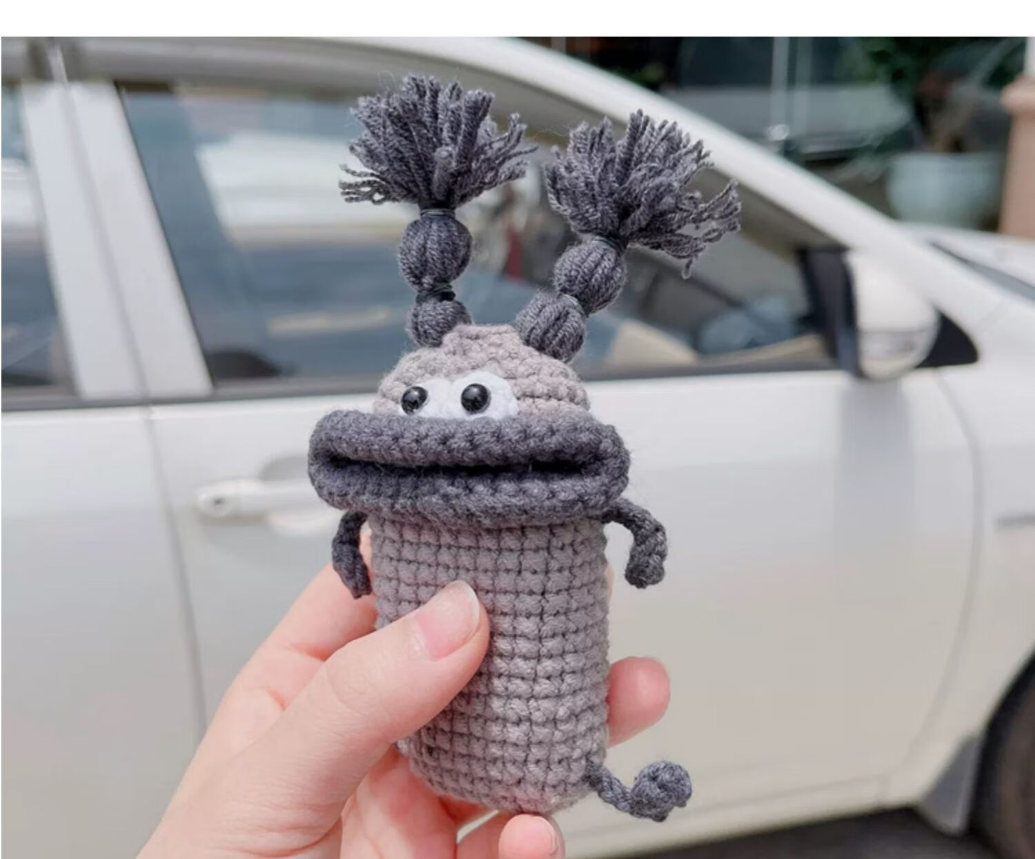 香肠嘴钥匙包 钩针编织香肠嘴钥匙包创意卡通毛线可爱车钥匙保护套抽