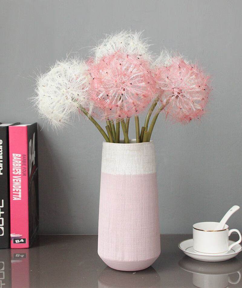 仿真蒲公英一只花仿真花束长枝单支场景布置女装店橱窗装饰道具 米