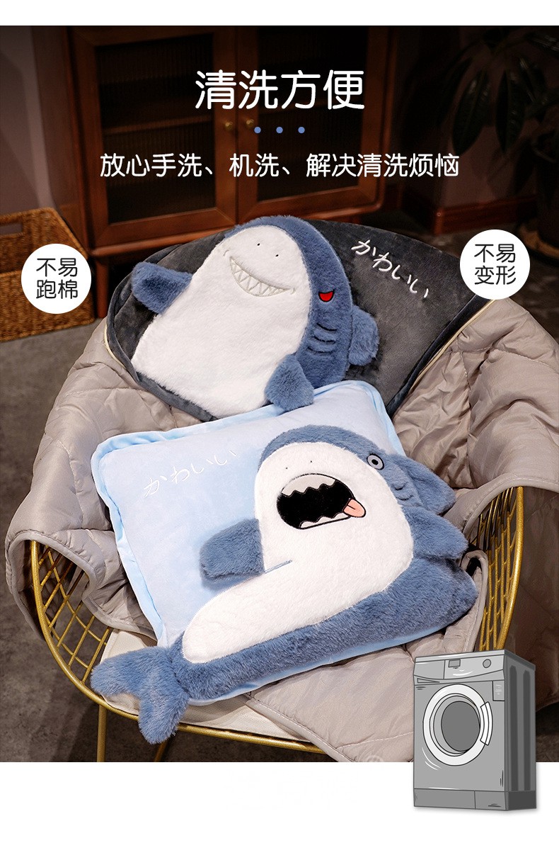 达克鸭 日式抱枕被子两用空调被二合一办公室车用折叠被学生靠枕被