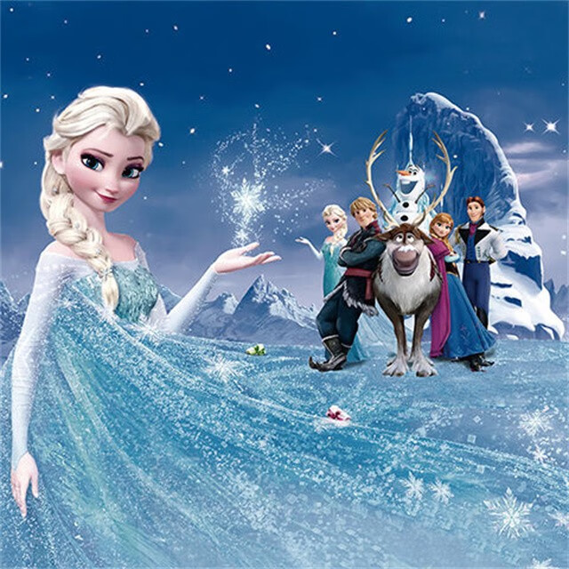 vieruodis冰雪奇缘海报爱莎公主艾莎女王安娜海报贴画墙画墙纸g9060cm