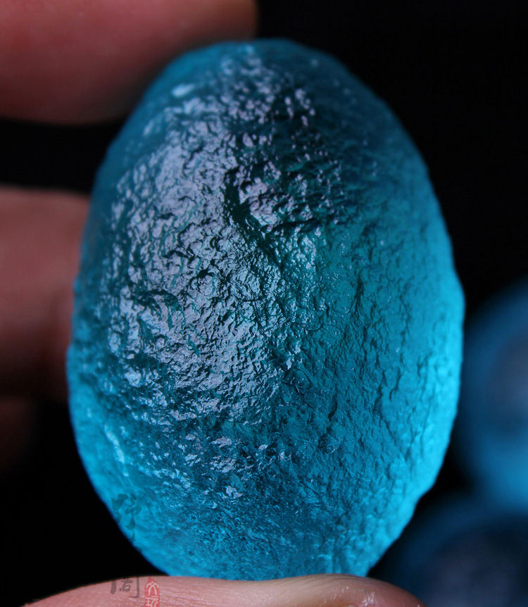 俄罗斯蓝陨石把玩原石diy吊坠 疗愈灵性宇宙能量石 俄罗斯随形蓝陨石