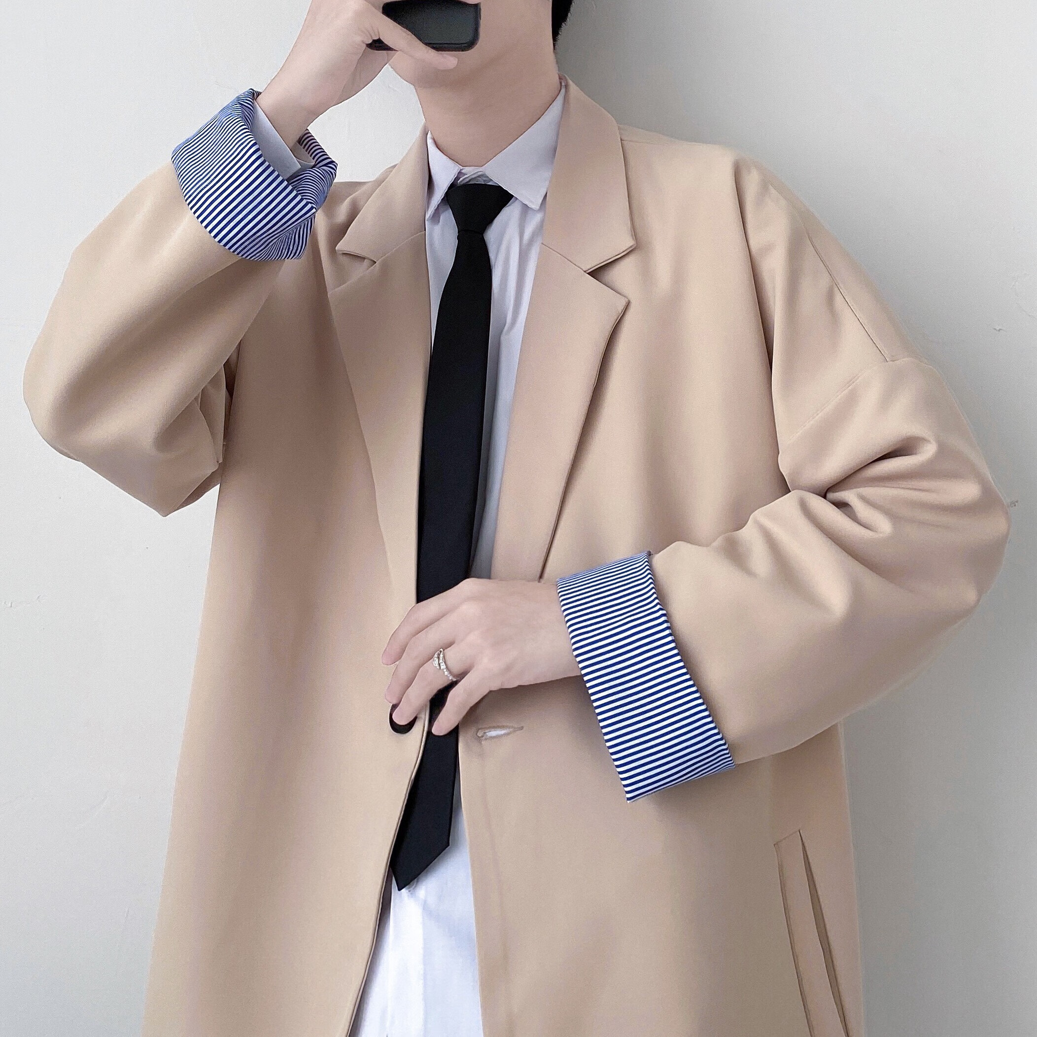 2022秋冬季新款秋季休闲西装外套男生帅气正装一套dk制服宽松大学生