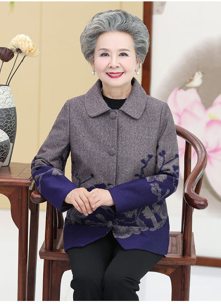 中老年人女装秋装妈妈外套60-70-80岁奶奶春秋上衣老太太衣服外穿