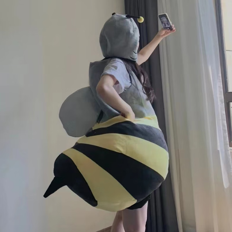 企驭创意鲨bee鲨鱼蜜蜂公仔shark可穿戴演出玩偶服男孩女孩 鲨鱼蜜蜂