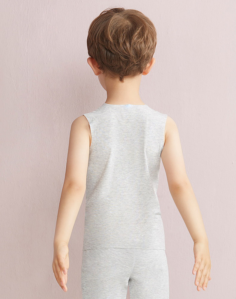 爱慕儿童男童男孩宝宝莫代尔打底宽肩跨栏背心ak2110031 灰色 160cm