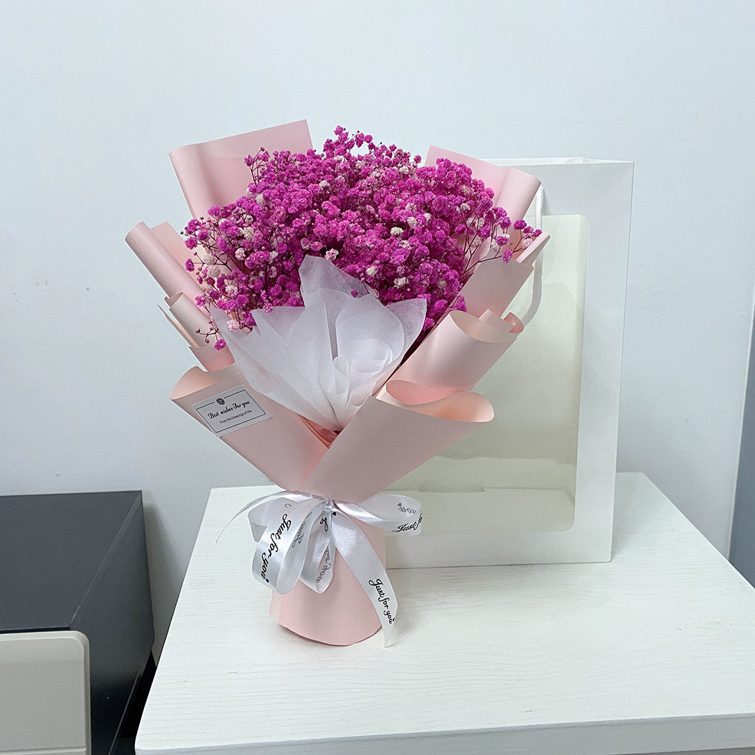 礼盒永生花干花满天星玫瑰真花花束生日礼物送男女朋友闺蜜情人节经典