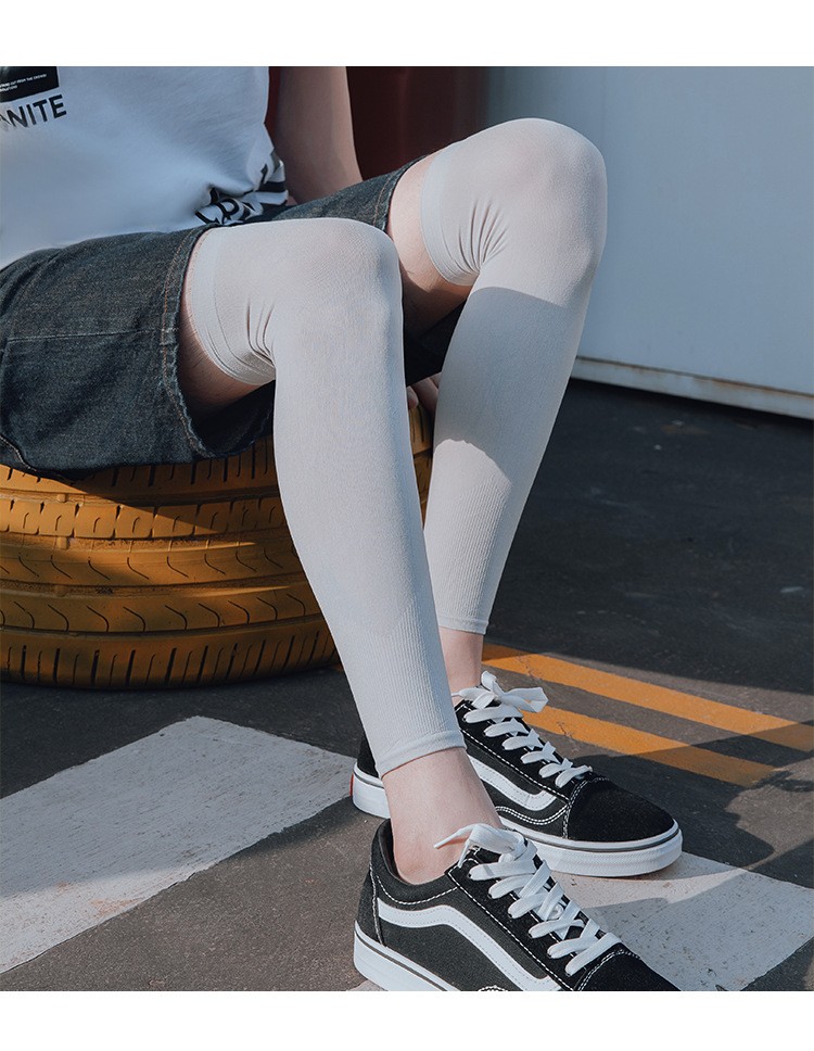 防晒腿套男 防晒腿套男女骑行冰丝袖套篮球运动护膝户外跑步护腿冰凉