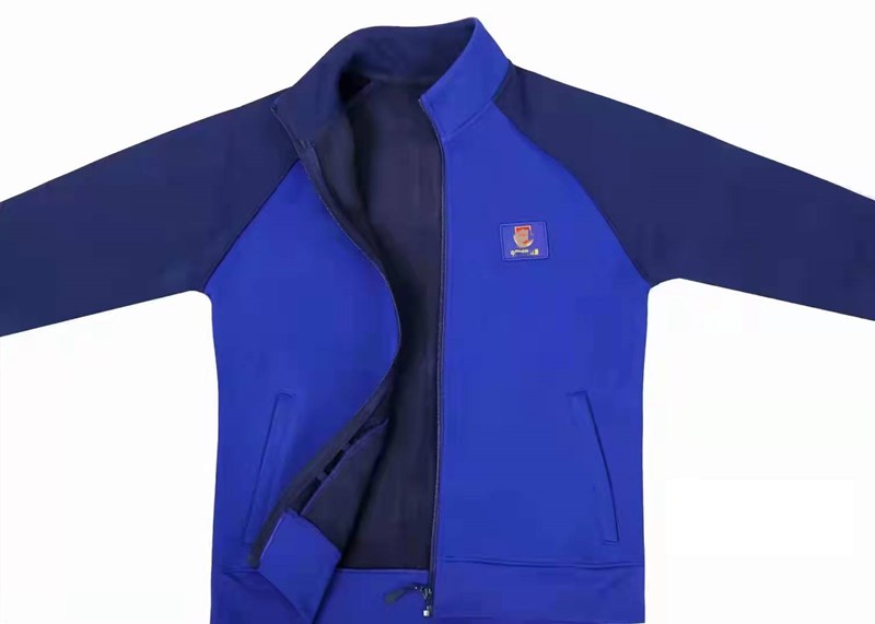 消防冬季加绒长袖体能训练服套装新式加厚防寒保暖火蓝色作训服男阕畴