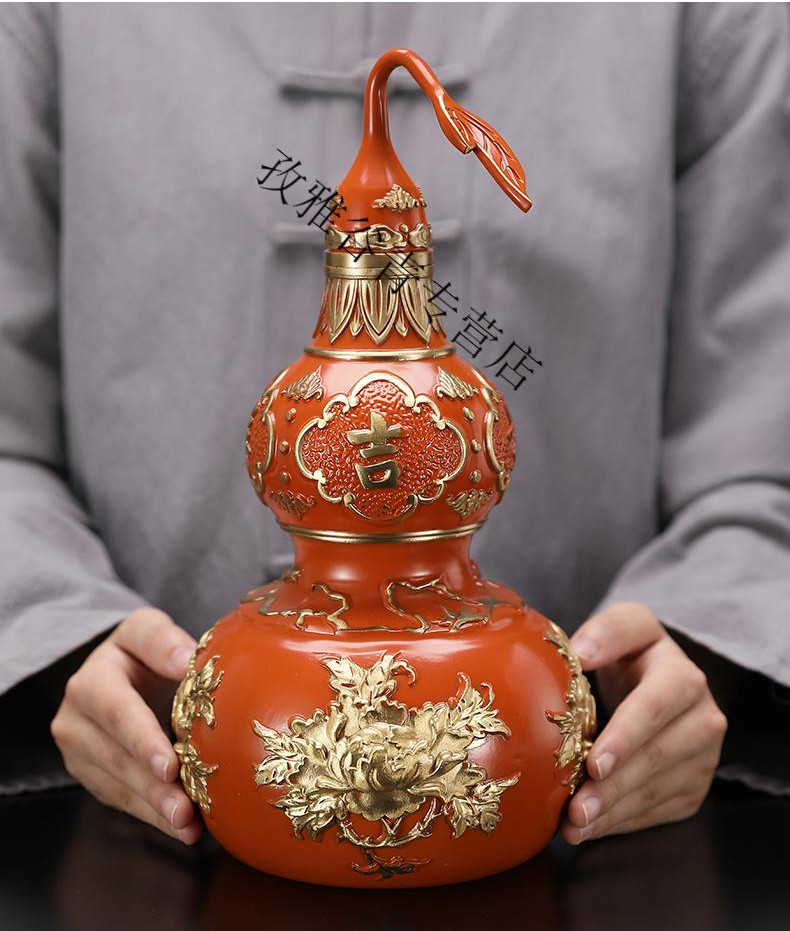 富贵吉祥葫芦纯铜开盖家居玄关装饰品开运葫芦个性创意礼品富贵吉祥
