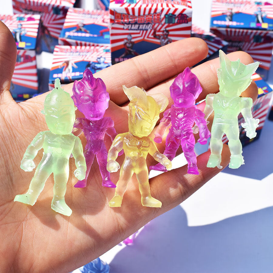 盲盒2个装创意水晶玩偶儿童随机12小盒24只装奥特曼变色公仔每盒2只