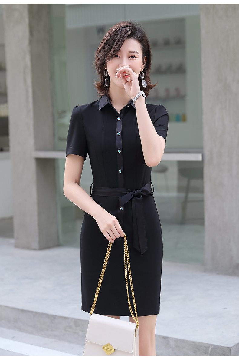 【导购工作服】夏季短袖职业女装连衣裙套裙ol上班族通勤装美容院售楼