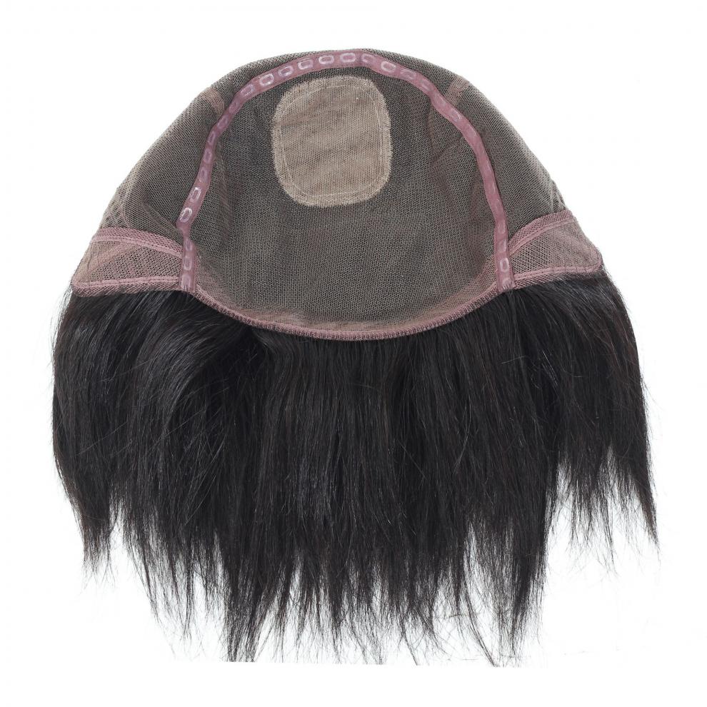 假发女手织递针头旋真发假发头套自然硬网男女通用 硬网递旋毛坯发-l