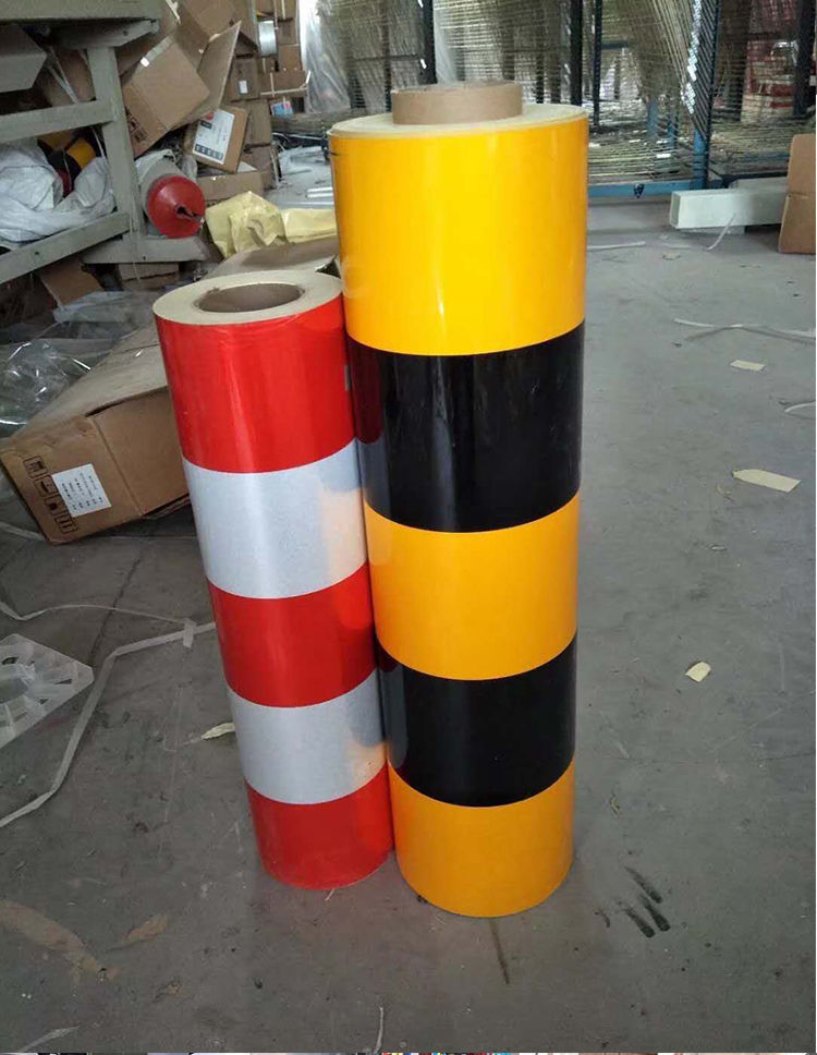 80cm黑黄红白反光膜警示桩工程级道路交通防幢柱子电力膜地贴 高度