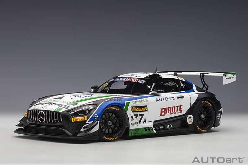奥拓autoart 1:18 奔驰 amg gt3 2019 巴瑟斯特 汽车模型 白花#77a