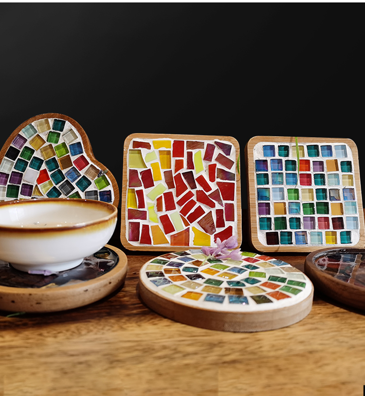 若橙儿童手工创意diy马赛克杯垫材料包隔热垫贴片拼贴幼儿园子花色a款