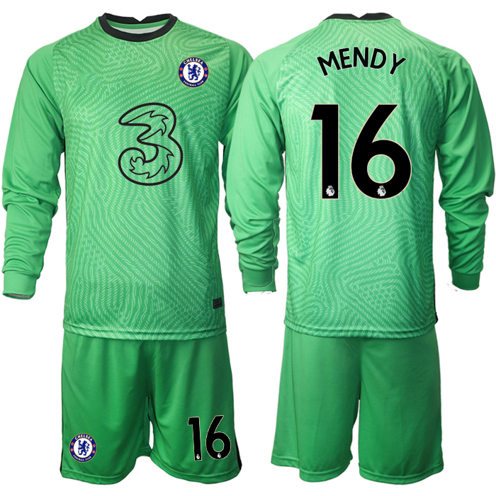 耐克切尔西守门员1号凯帕16号门迪门将服球衣儿童装足球服浅灰色短袖